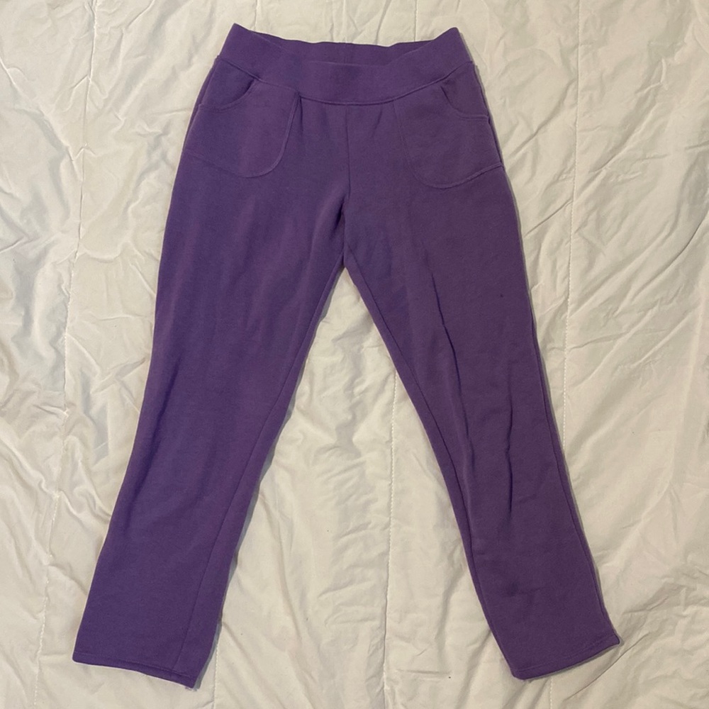 purple athletic sweatpants!